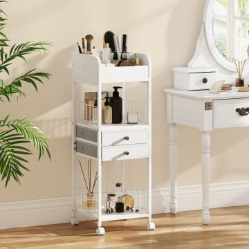 Makeup Organizer Floor Skincare Organizer Cart with Drawers and Storage Shelves Makeup Organizer Floor Skincare Organizer Cart with Drawers and Storage Shelves