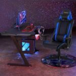 Massage Gaming Chair with Lumbar Support and Headrest