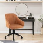 Modern Home Office Chair with Curved Backrest and Comfortable Armrests