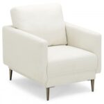Modern Upholstered Accent Chair with Removable Backrest Cushion