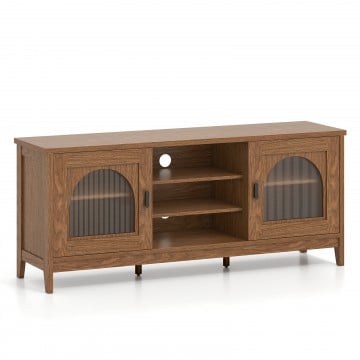 Modern Vintage TV Cabinet with Adjustable Shelves and 2 Cable Holes for TVs up to 65 Inches Modern Vintage TV Cabinet with Adjustable Shelves and 2 Cable Holes for TVs up to 65 Inches