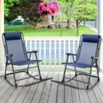 Outdoor Patio Headrest Folding Zero Gravity Rocking Chair