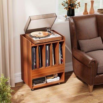 Record Player Stand Turntable Stand with Drawer and Record Holder