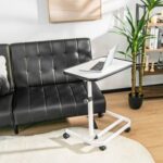 Rolling Overbed Bedside Table with 9-Level Adjustable Height