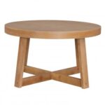 Round Coffee Table for Living Room 30 inch Farmhouse Accent Table with Study Rubber Wood Legs