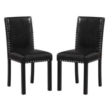 Set of 2/4 Dining Chairs with Solid Rubber and Wood Legs