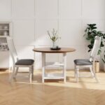 Set of 2 Dining Chairs Kitchen Side Chair with Solid Wood Legs