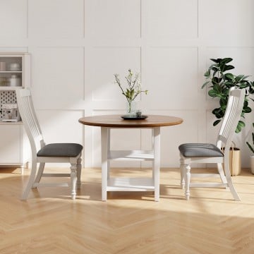 Set of 2 Dining Chairs Kitchen Side Chair with Solid Wood Legs