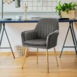 Set of 2 Modern Accent Chair with Removable Cushion and Metal Frame