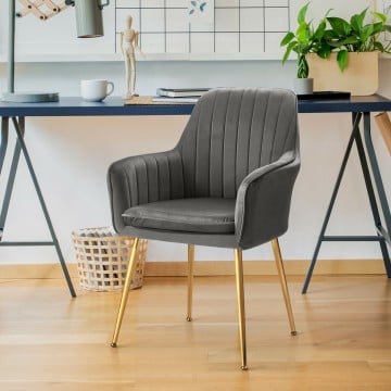 Set of 2 Modern Accent Chair with Removable Cushion and Metal Frame