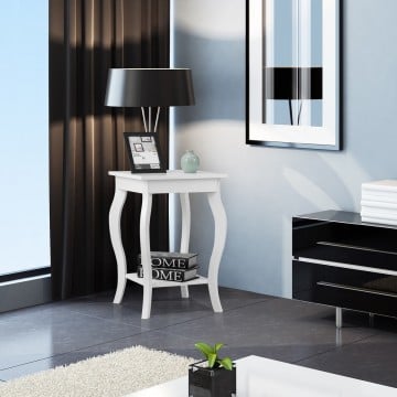 Set of 2 Side Table Night Stand with Shelf