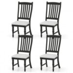 Set of 4 Dining Chairs Kitchen Side Chair with Solid Wood Legs