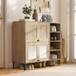 Shoe Rack Organizer with Flip-up See-through Doors and Adjustable Shelves