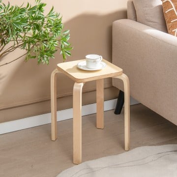 Stackable Stools Set of 4 with Square Top and Rounded Corners