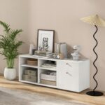 Storage Cabinet TV Console Cabinet with 2 Drawers and 4 Cubes for Entryway Living Room