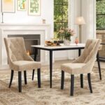 Tufted Wingback Upholstered Dining Chairs Set of 2