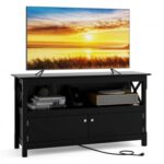 TV Stand Entertainment Center with Charging Station for TVs up to 50 Inch