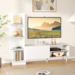 TV Stand for TVs up to 50 Inches Entertainment Center Modern Mid Century TV Cabinet