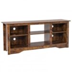 TV Stand for up to 65 Inch Flat Screen TVs with Adjustable Shelves for 18 Inch Electric Fireplace (Not Included)