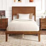 Twin/Full/Queen Size Bed Frame with Headboard and Wooden Slats Support