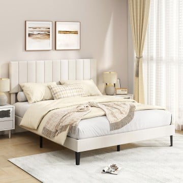 Twin/Full/Queen Size Velvet Upholstered Platform Bed Frame