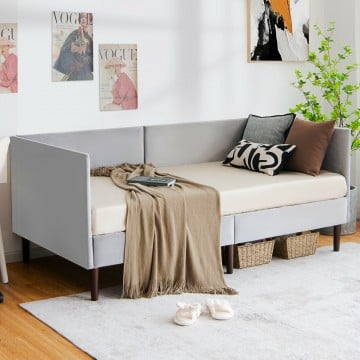 Twin Size Daybed Frame with Sturdy Wooden Slat Support Twin Size Daybed Frame with Sturdy Wooden Slat Support