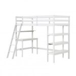 Twin Size Loft Bed with Desk and Bookshelves for Kids and Teens