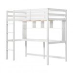 Twin Size Loft Bed with Desk and Shelves for Home Dorm Apartment No Box Spring Needed