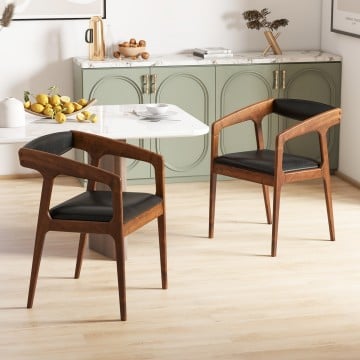 Upholstered Armchairs Set of 2 with Cozy Backrest and Padded Seat Cushion