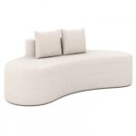 Upholstered Curved Sofa with 2 Cozy Pillows