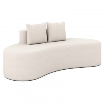 Upholstered Curved Sofa with 2 Cozy Pillows