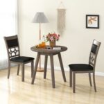 Upholstered Dining Chair Set of 2 with Padded Backrest and Seat