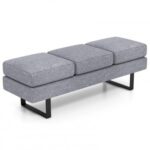 Waiting Room Bench Seating Long Bench with Metal Frame Leg
