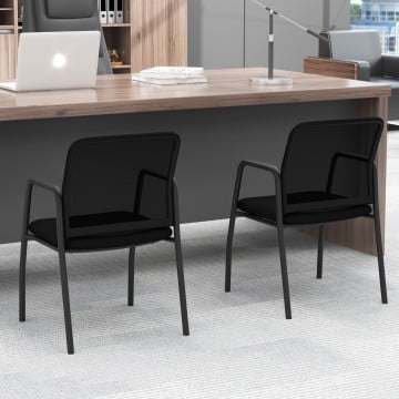Waiting Room Chair Set of 2 Office Guest Chairs with Ergonomic Mesh Backrest