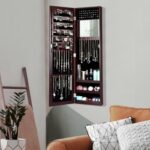 Wall Door Mounted Mirrored Jewelry Cabinet Storage Organizer