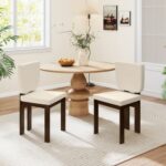 Wooden Dining Chair Set of 2 with Rubber Wood Leg for Home Office Living Room