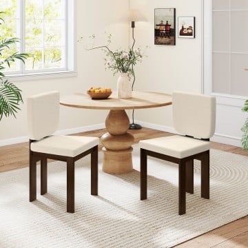 Wooden Dining Chair Set of 2 with Rubber Wood Leg for Home Office Living Room