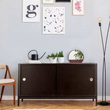 Wooden TV Stand with Sliding Doors for TVs up to 50 Inch